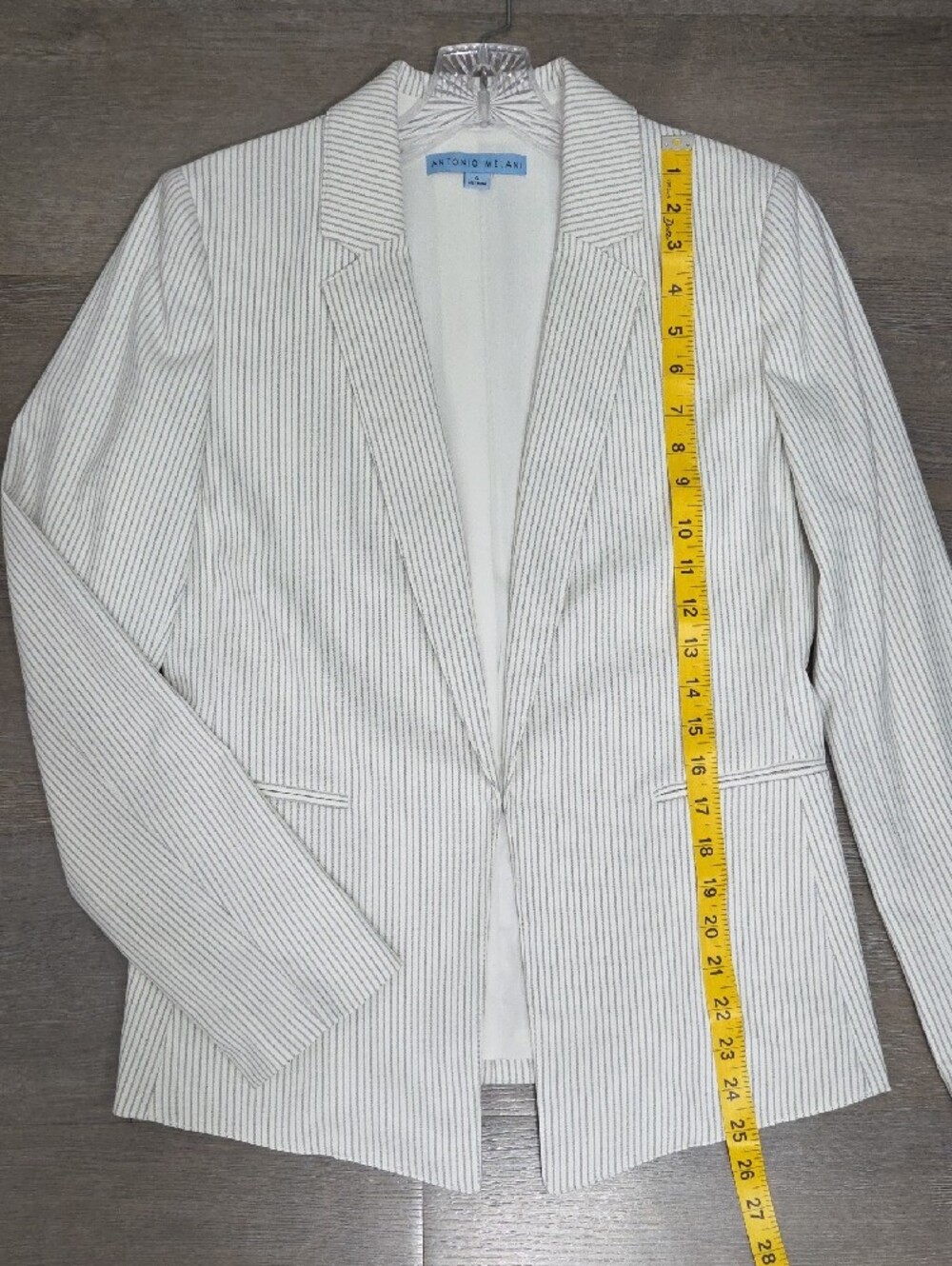 ANTONIO MELANI Ivory Suit with Thin Gray Pinstripes - Picture 11 of 11